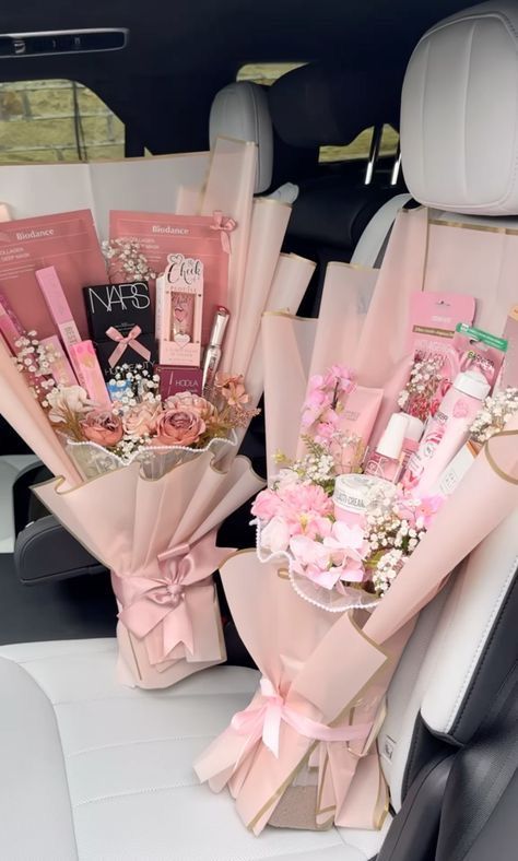 Pink cosmetic bouquet gift
